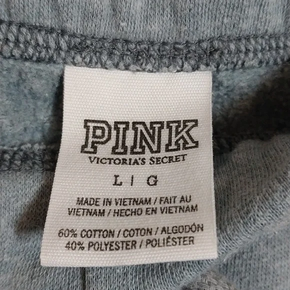 Victoria’s Secret PINK Grey Love Pink  Boyfriend Sweatpants Large - Picture 7 of 11